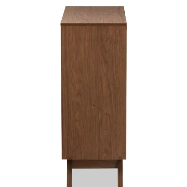 Dressers & Chests-Kirkland's Home Slant Two-Tone Walnut 5-Drawer Chest