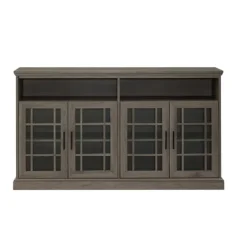 Tv Stands & Media Consoles-Kirkland's Home Slate Glass Door Classic Tv Stand Gray