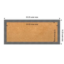 Memo & Chalkboards-Kirkland's Home Slate Gray Framed Corkboard Gray/Brown