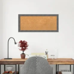 Memo & Chalkboards-Kirkland's Home Slate Gray Framed Corkboard Gray/Brown