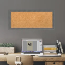 Memo & Chalkboards-Kirkland's Home Slate Gray Framed Corkboard Gray/Brown