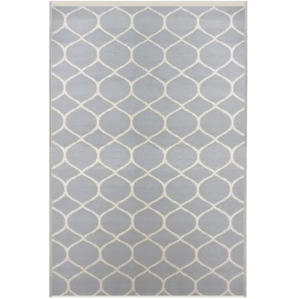 Outdoor Rugs-Kirkland's Home Slate Honeycomb Outdoor Area Rug, 4X6 Gray/White
