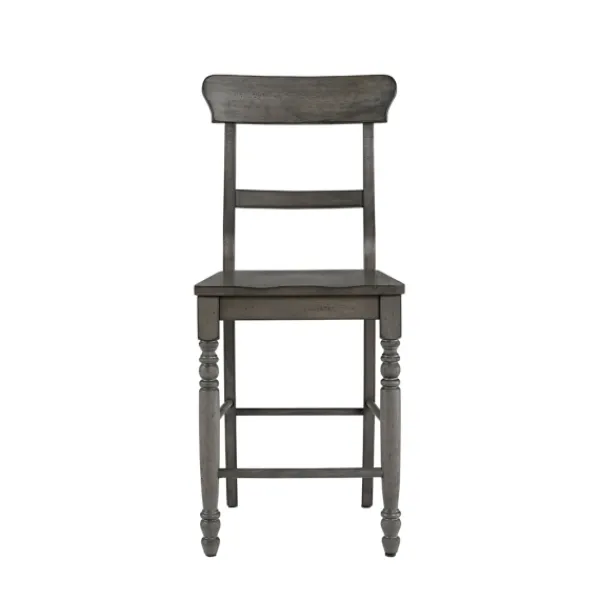 Bar Stools & Counter Height Stools-Kirkland's Home Slate Ladder Back Counter Stools, Set Of 2 Gray