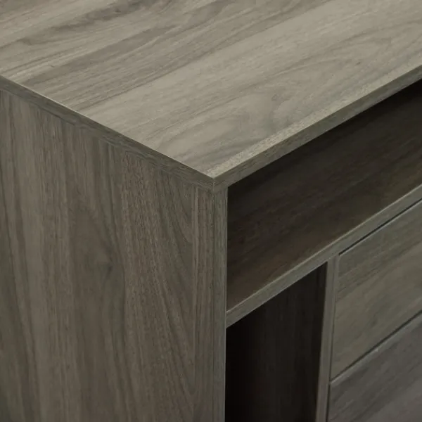 Accent & End Tables-Kirkland's Home Slate Side Table With Cubbies Gray