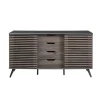 Cabinets & Sideboards-Kirkland's Home Slate Slatted 4-Drawer Cabinet Gray