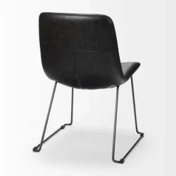 Dining Chairs-Kirkland's Home Slate Vegan Leather Bucket Dining Chairs, Set Of 2 Black