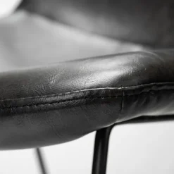 Dining Chairs-Kirkland's Home Slate Vegan Leather Bucket Dining Chairs, Set Of 2 Black