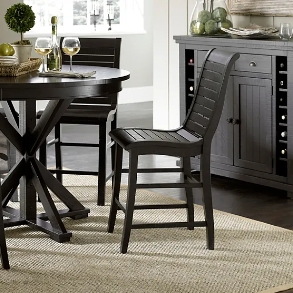 Bar Stools & Counter Height Stools-Kirkland's Home Slatted Counter Stools, Set Of 2 Black