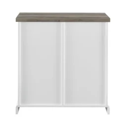 Cabinets & Sideboards-Kirkland's Home Slatted Sliding Barn Door White And Cabinet Gray