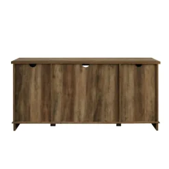 Tv Stands & Media Consoles-Kirkland's Home Sliding Barn Door Open Shelf Oak Tv Stand Brown