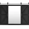 Decorative Mirrors-Kirkland's Home Sliding Barn Door Wall Mirror Black