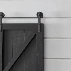Decorative Mirrors-Kirkland's Home Sliding Barn Door Wall Mirror Black