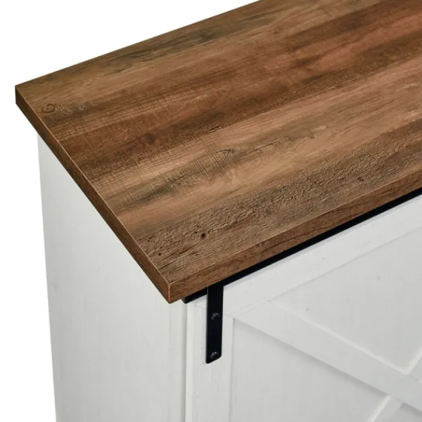 Cabinets & Sideboards-Kirkland's Home Sliding Door And 3-Drawer Sideboard White