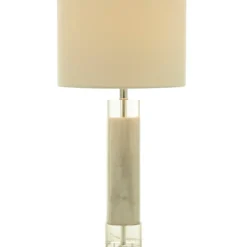 Table Lamps-Kirkland's Home Slim Marble Table Lamp White