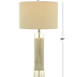 Table Lamps-Kirkland's Home Slim Marble Table Lamp White