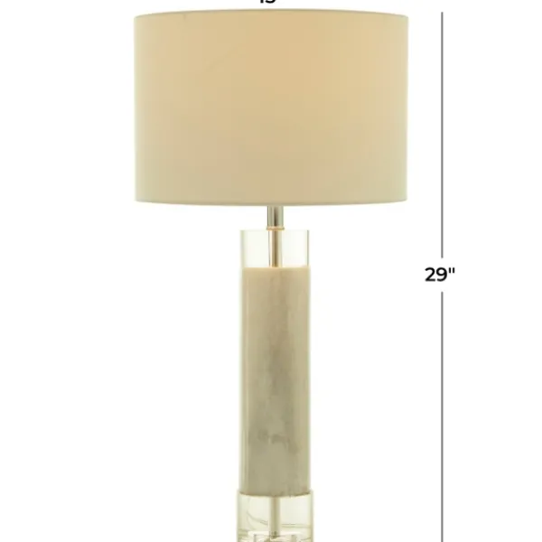 Table Lamps-Kirkland's Home Slim Marble Table Lamp White