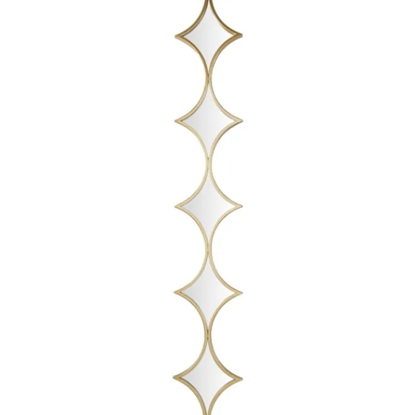 Decorative Mirrors-Kirkland's Home Slim Stacked Diamonds Wall Mirror Gold