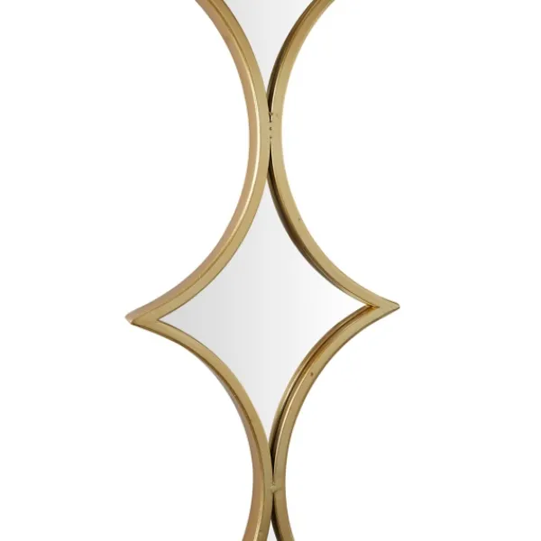 Decorative Mirrors-Kirkland's Home Slim Stacked Diamonds Wall Mirror Gold