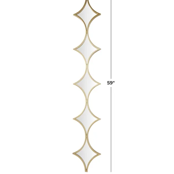 Decorative Mirrors-Kirkland's Home Slim Stacked Diamonds Wall Mirror Gold