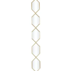 Decorative Mirrors-Kirkland's Home Slim Stacked Hexagons Wall Mirror Gold