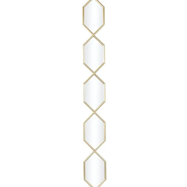 Decorative Mirrors-Kirkland's Home Slim Stacked Hexagons Wall Mirror Gold