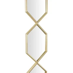 Decorative Mirrors-Kirkland's Home Slim Stacked Hexagons Wall Mirror Gold