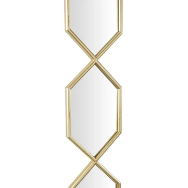 Decorative Mirrors-Kirkland's Home Slim Stacked Hexagons Wall Mirror Gold