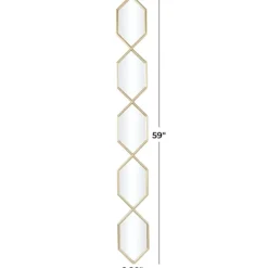 Decorative Mirrors-Kirkland's Home Slim Stacked Hexagons Wall Mirror Gold