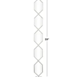 Decorative Mirrors-Kirkland's Home Slim Stacked Hexagons Wall Mirror Silver