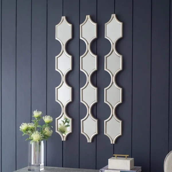 Decorative Mirrors-Kirkland's Home Slim Stacked Trellis Wall Mirror Silver