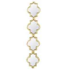Decorative Mirrors-Kirkland's Home Slim Stacked Trellis Wall Mirror Gold