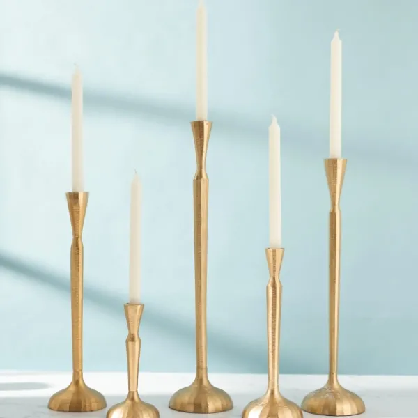 Candle Holders-Kirkland's Home Slim Taper Candle Holder, 12 In. Gold