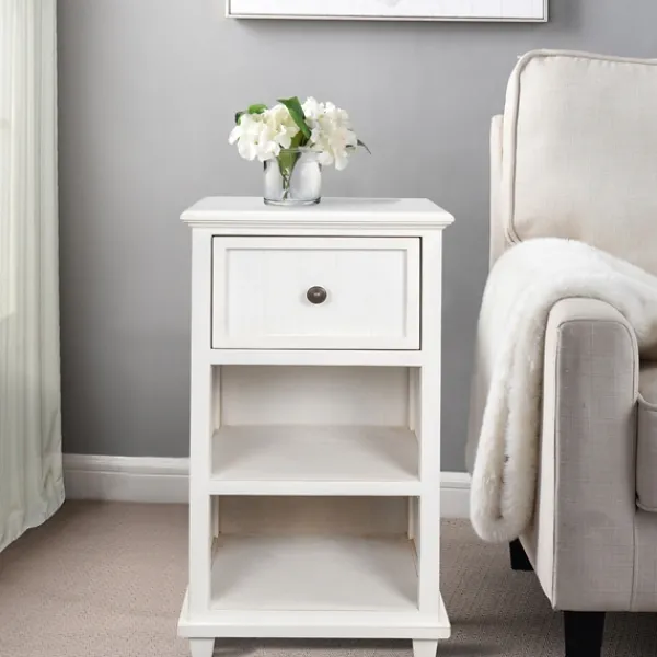 Accent & End Tables-Kirkland's Home Slim Wooden 2-Shelf Side Table White