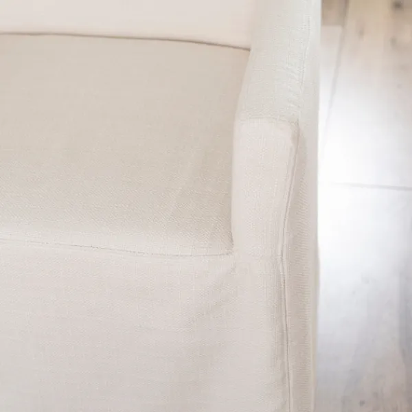 Dining Chairs-Kirkland's Home Slipcover Track Arm Dining Chair Ivory