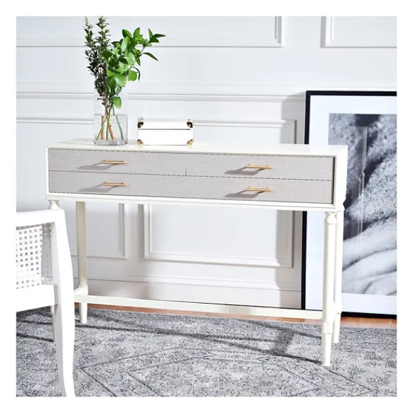 Entryway Furniture-Kirkland's Home Sloane Four-Drawer Console Table White