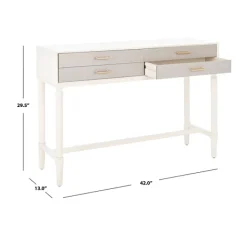 Entryway Furniture-Kirkland's Home Sloane Four-Drawer Console Table White