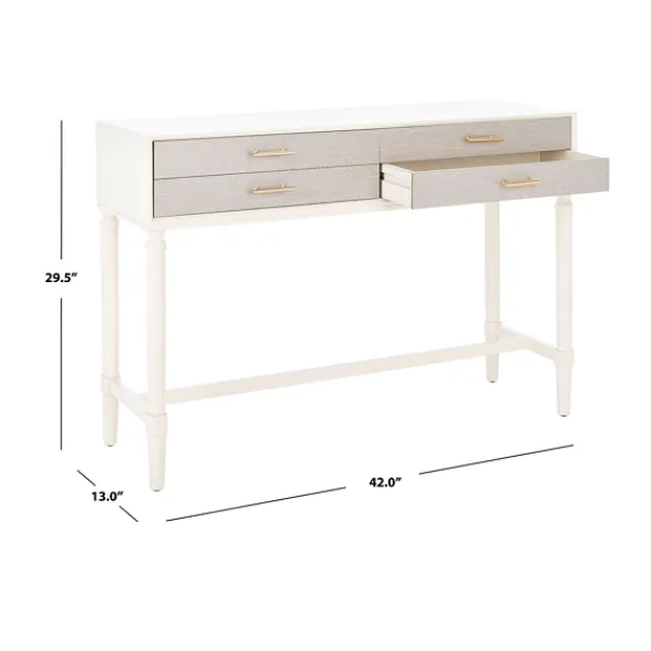 Entryway Furniture-Kirkland's Home Sloane Four-Drawer Console Table White