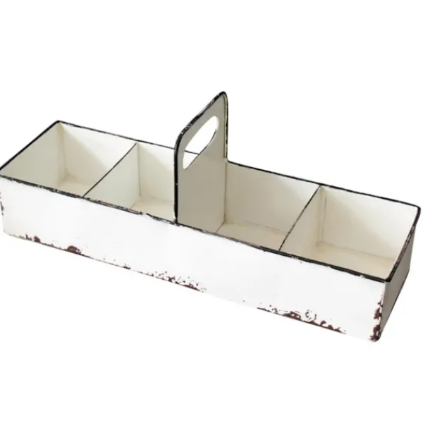 Decorative Trays-Kirkland's Home Slotted Enamel Tray White