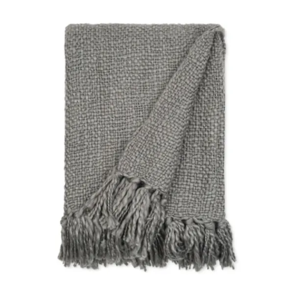 Blankets & Throws-Kirkland's Home Slubbed Yarn Throw Gray