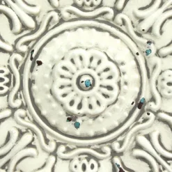 Wall Plaques-Kirkland's Home Small Metal Medallion Wall Plaque White