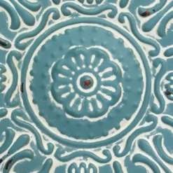 Wall Plaques-Kirkland's Home Small Metal Medallion Wall Plaque Blue