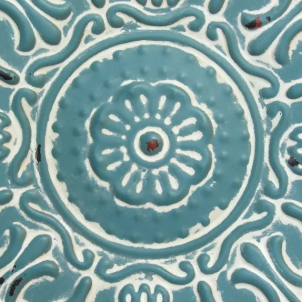 Wall Plaques-Kirkland's Home Small Metal Medallion Wall Plaque Blue