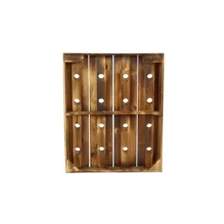 Decorative Accents-Kirkland's Home Small Rustic Barn Wood Wine Bottle Holder Brown