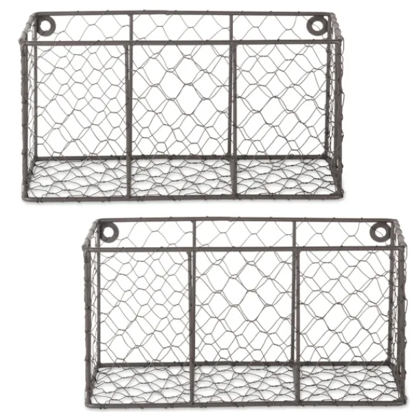 Wall Storage-Kirkland's Home Small Wall Hanging Chicken Wire Baskets, Set Of 2