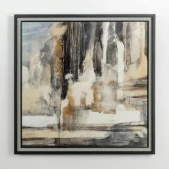 Framed Art-Kirkland's Home Smoke & Mirrors Abstract Framed Art Print Black/Tan/Gray