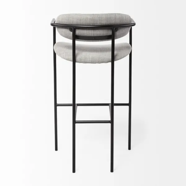 Bar Stools & Counter Height Stools-Kirkland's Home Smoke Arm Rest Upholstered Bar Stool Gray