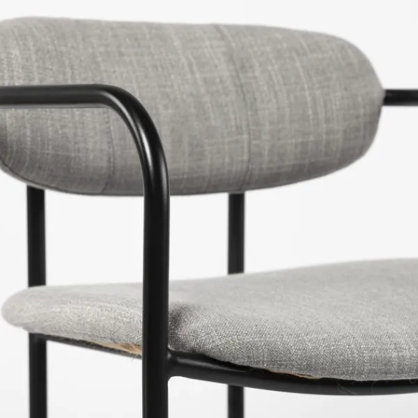 Bar Stools & Counter Height Stools-Kirkland's Home Smoke Arm Rest Upholstered Bar Stool Gray