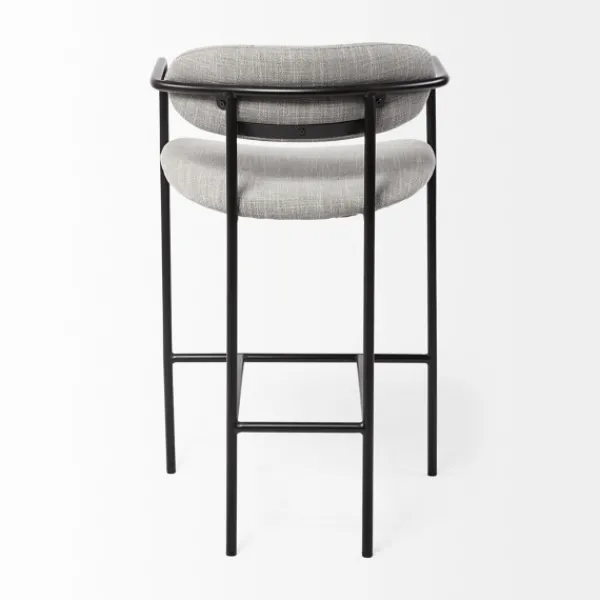 Bar Stools & Counter Height Stools-Kirkland's Home Smoke Arm Rest Upholstered Counter Stool Gray