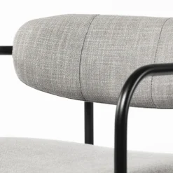 Bar Stools & Counter Height Stools-Kirkland's Home Smoke Arm Rest Upholstered Counter Stool Gray