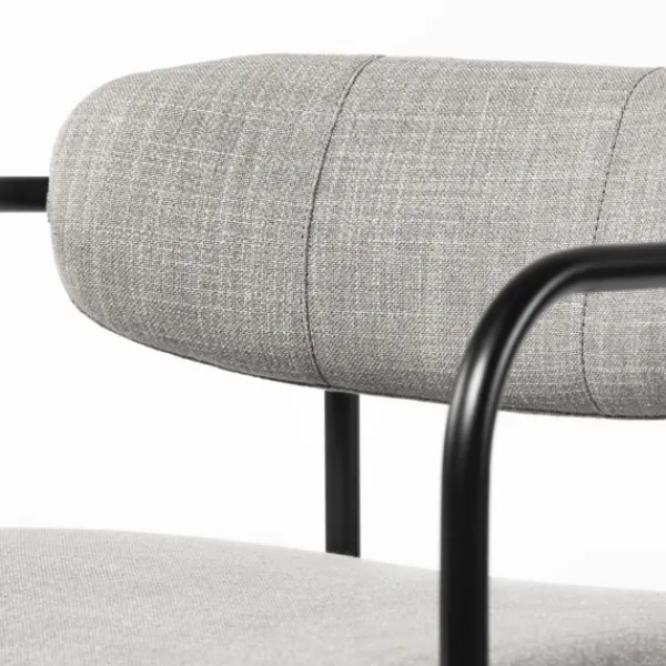 Bar Stools & Counter Height Stools-Kirkland's Home Smoke Arm Rest Upholstered Counter Stool Gray